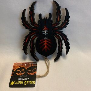 NWT! Halloween LED Light Up Wood Spider / Tarantula Holiday Home Decor!